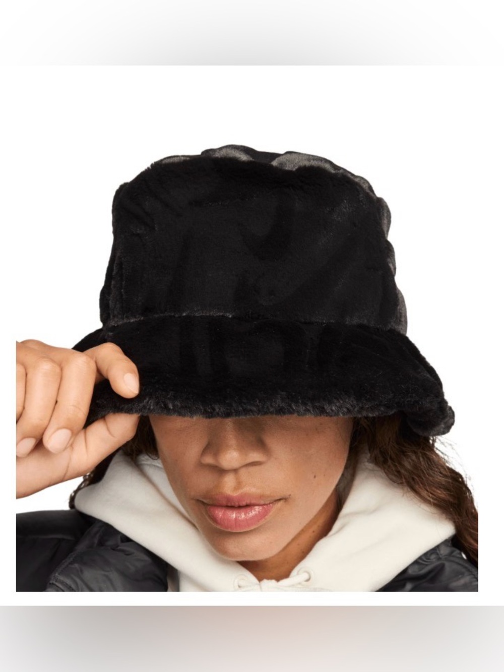 By Anthropologie Faux Fur Bucket Style Hat OS